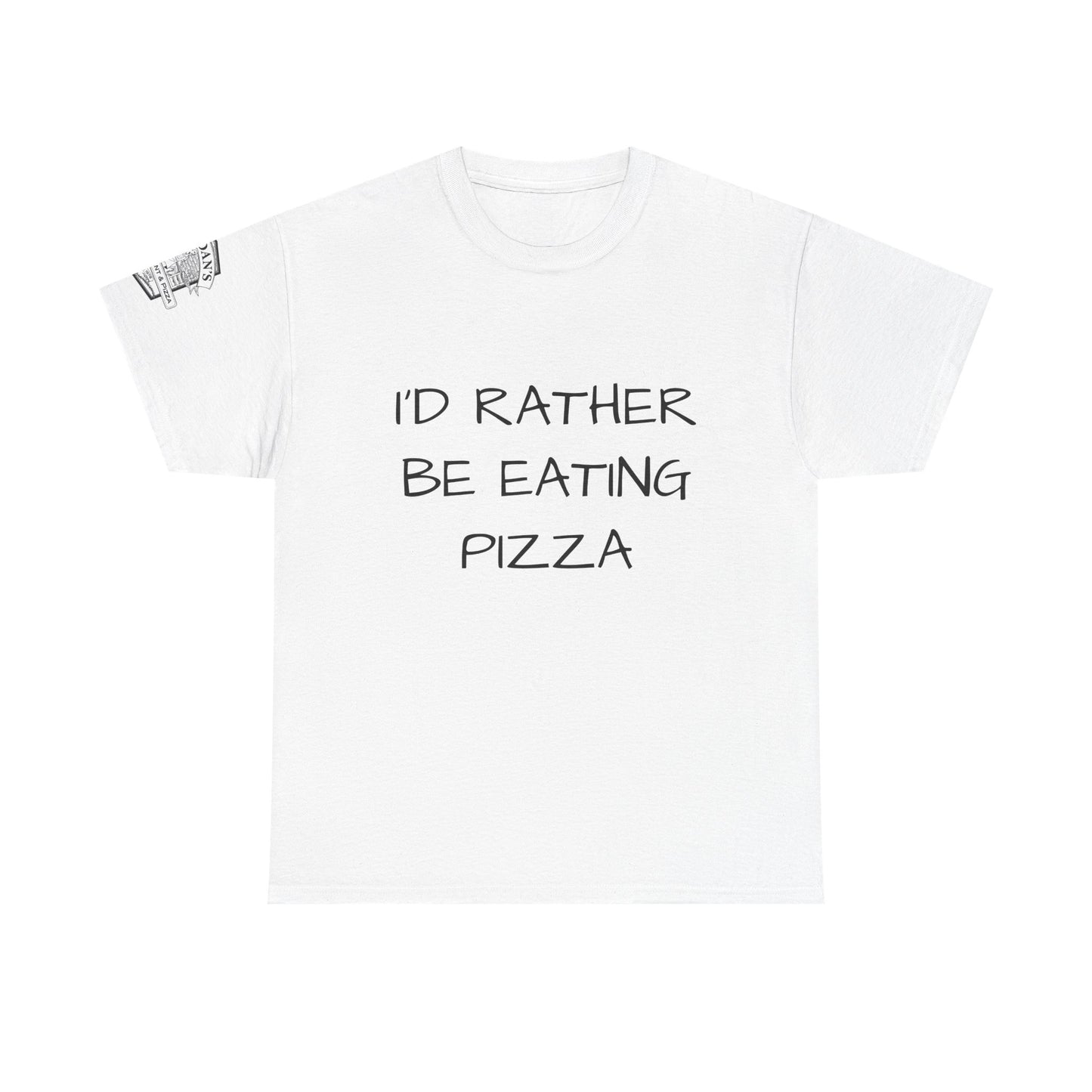 Adult Tee - "I'd Rather Be Eating Pizza" with Jordan's Pizza Logo