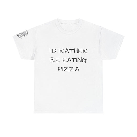 Adult Tee - "I'd Rather Be Eating Pizza" with Jordan's Pizza Logo