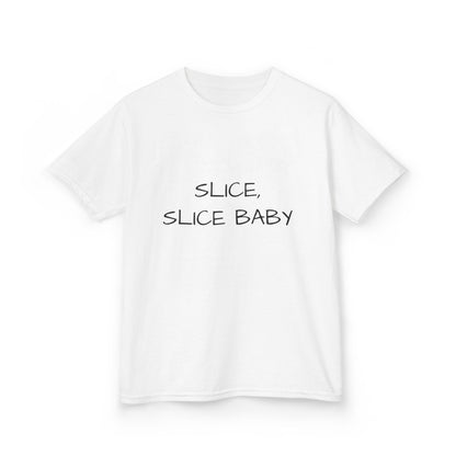 Kids Tee "Slice, slice baby" with Jordan's Pizza Logo