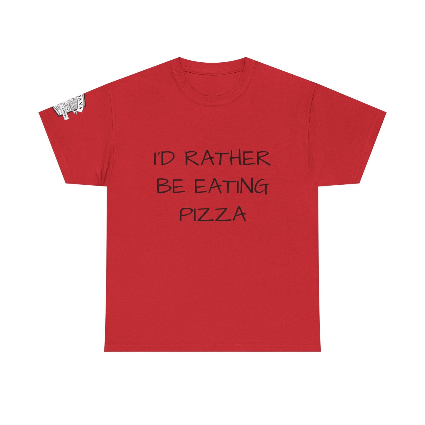 Adult Tee - "I'd Rather Be Eating Pizza" with Jordan's Pizza Logo