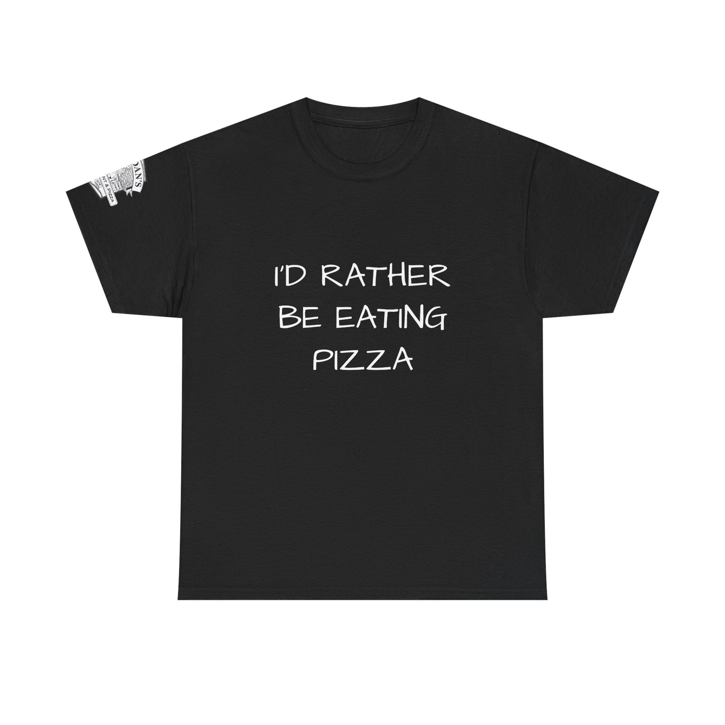 Adult Tee - "I'd Rather Be Eating Pizza" with Jordan's Pizza Logo